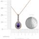 4 - Quy 0.71 ctw (6x4 mm) Pear Shape Iolite and Round Natural Diamond Teardrop Halo Pendant 