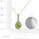 4 - Quy 0.86 ctw (6x4 mm) Pear Shape Peridot and Round Natural Diamond Teardrop Halo Pendant 
