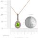4 - Quy 0.86 ctw (6x4 mm) Pear Shape Peridot and Round Natural Diamond Teardrop Halo Pendant 