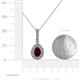 4 - Quy 0.91 ctw (6x4 mm) Pear Shape Red Garnet and Round Natural Diamond Teardrop Halo Pendant 