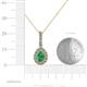 4 - Quy 0.76 ctw (6x4 mm) Pear Shape Emerald and Round Natural Diamond Teardrop Halo Pendant 
