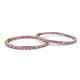 2 - Carisa 6.28 ctw (2.70 mm) Inside Outside Round Pink Sapphire and Natural Diamond Eternity Hoop Earrings 