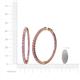 4 - Carisa 6.28 ctw (2.70 mm) Inside Outside Round Pink Sapphire and Natural Diamond Eternity Hoop Earrings 