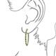 3 - Carisa 6.62 ctw (2.70 mm) Inside Outside Round Green Garnet and Natural Diamond Eternity Hoop Earrings 