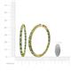 4 - Carisa 6.62 ctw (2.70 mm) Inside Outside Round Green Garnet and Natural Diamond Eternity Hoop Earrings 