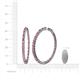 4 - Carisa 6.62 ctw (2.70 mm) Inside Outside Round Rhodolite Garnet and Natural Diamond Eternity Hoop Earrings 