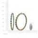 4 - Carisa 5.38 ctw (2.70 mm) Inside Outside Round Emerald and Natural Diamond Eternity Hoop Earrings 
