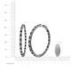 4 - Carisa 6.24 ctw (2.70 mm) Inside Outside Round Black Diamond and Natural Diamond Eternity Hoop Earrings 