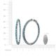 4 - Carisa 6.24 ctw (2.70 mm) Inside Outside Round London Blue Topaz and Natural Diamond Eternity Hoop Earrings 