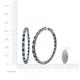 4 - Carisa 6.02 ctw (2.70 mm) Inside Outside Round Blue Diamond and Natural Diamond Eternity Hoop Earrings 