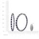 4 - Carisa 6.24 ctw (2.70 mm) Inside Outside Round Blue Sapphire and Natural Diamond Eternity Hoop Earrings 