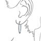 3 - Carisa 5.38 ctw (2.70 mm) Inside Outside Round Aquamarine and Lab Grown Diamond Eternity Hoop Earrings 