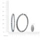 4 - Carisa 5.38 ctw (2.70 mm) Inside Outside Round Aquamarine and Lab Grown Diamond Eternity Hoop Earrings 