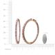 4 - Carisa 5.38 ctw (2.70 mm) Inside Outside Round Pink Tourmaline and Lab Grown Diamond Eternity Hoop Earrings 