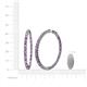 4 - Carisa 5.38 ctw (2.70 mm) Inside Outside Round Amethyst and Lab Grown Diamond Eternity Hoop Earrings 