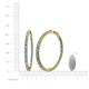 4 - Carisa 5.81 ctw (2.70 mm) Inside Outside Round Blue Topaz and Lab Grown Diamond Eternity Hoop Earrings 