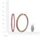 4 - Carisa 6.62 ctw (2.70 mm) Inside Outside Round Rhodolite Garnet and Lab Grown Diamond Eternity Hoop Earrings 