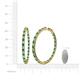 4 - Carisa 5.38 ctw (2.70 mm) Inside Outside Round Emerald and Lab Grown Diamond Eternity Hoop Earrings 