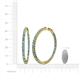 4 - Carisa 6.24 ctw (2.70 mm) Inside Outside Round London Blue Topaz and Lab Grown Diamond Eternity Hoop Earrings 