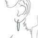 3 - Carisa 6.02 ctw (2.70 mm) Inside Outside Round Blue Diamond and Lab Grown Diamond Eternity Hoop Earrings 