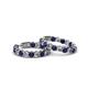 2 - Carisa 14.40 ctw (4.50 mm) Inside Outside Round Lab Created Blue Sapphire and Natural Diamond Eternity Hoop Earrings 