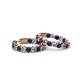2 - Carisa 14.40 ctw (4.50 mm) Inside Outside Round Lab Created Blue Sapphire and Natural Diamond Eternity Hoop Earrings 