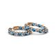 2 - Carisa 11.20 ctw (4.50 mm) Inside Outside Round Blue Topaz and Natural Diamond Eternity Hoop Earrings 