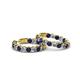 2 - Carisa 14.40 ctw (4.50 mm) Inside Outside Round Lab Created Blue Sapphire and Lab Grown Diamond Eternity Hoop Earrings 