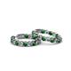 2 - Carisa 10.88 ctw (4.50 mm) Inside Outside Round Lab Created Emerald and Lab Grown Diamond Eternity Hoop Earrings 