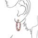 3 - Carisa 11.38 ctw (4.50 mm) Inside Outside Round Pink Tourmaline and Natural Diamond Eternity Hoop Earrings 