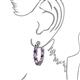 3 - Carisa 11.38 ctw (4.50 mm) Inside Outside Round Amethyst and Natural Diamond Eternity Hoop Earrings 