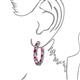 3 - Carisa 11.98 ctw (4.50 mm) Inside Outside Round Rhodolite Garnet and Natural Diamond Eternity Hoop Earrings 