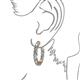 3 - Carisa 11.38 ctw (4.50 mm) Inside Outside Round Aquamarine and Natural Diamond Eternity Hoop Earrings 