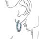 3 - Carisa 11.20 ctw (4.50 mm) Inside Outside Round Blue Topaz and Natural Diamond Eternity Hoop Earrings 