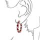 3 - Carisa 11.36 ctw (4.50 mm) Inside Outside Round Lab Created Ruby and Natural Diamond Eternity Hoop Earrings 