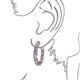3 - Carisa 10.92 ctw (4.50 mm) Inside Outside Round Tanzanite and Lab Grown Diamond Eternity Hoop Earrings 