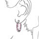 3 - Carisa 11.38 ctw (4.50 mm) Inside Outside Round Pink Tourmaline and Lab Grown Diamond Eternity Hoop Earrings 