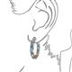3 - Carisa 11.20 ctw (4.50 mm) Inside Outside Round Blue Topaz and Lab Grown Diamond Eternity Hoop Earrings 