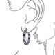 3 - Carisa 11.38 ctw (4.50 mm) Inside Outside Round Iolite and Lab Grown Diamond Eternity Hoop Earrings 