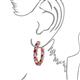 3 - Carisa 11.98 ctw (4.50 mm) Inside Outside Round Rhodolite Garnet and Lab Grown Diamond Eternity Hoop Earrings 