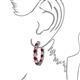 3 - Carisa 11.36 ctw (4.50 mm) Inside Outside Round Lab Created Ruby and Lab Grown Diamond Eternity Hoop Earrings 