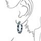 3 - Carisa 11.20 ctw (4.50 mm) Inside Outside Round Blue Diamond and Lab Grown Diamond Eternity Hoop Earrings 