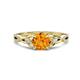 1 - Benita 1.03 ctw (6.50 mm) Round Citrine and Side Natural Diamond Celtic Love Knot Entwined Engagement Ring  