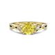 1 - Benita 0.96 ctw (6.00 mm) Round Yellow Diamond and Side Natural Diamond Celtic Love Knot Entwined Engagement Ring  