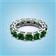 2 - Luna 4.80 ctw (4.00 mm) Cushion Shape Lab Created Emerald U Prong Eternity Band 