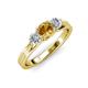 2 - Alyssa 0.92 ctw (5.50 mm) Round Citrine and Lab Grown Diamond Three Stone Engagement Ring 