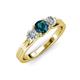 2 - Alyssa 0.93 ctw (5.50 mm) Round Blue Diamond and Lab Grown Diamond Three Stone Engagement Ring 