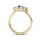 4 - Alyssa 0.90 ctw (5.50 mm) Round Tanzanite and Lab Grown Diamond Three Stone Engagement Ring 