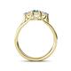 4 - Alyssa 0.92 ctw (5.50 mm) Round Aquamarine and Lab Grown Diamond Three Stone Engagement Ring 
