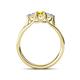 4 - Alyssa 0.93 ctw (5.50 mm) Round Yellow Diamond and Lab Grown Diamond Three Stone Engagement Ring 